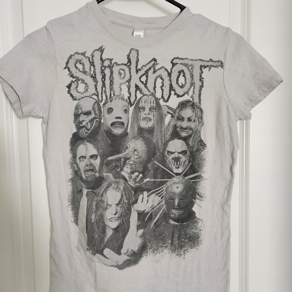 Slipknot Women's Band Tee Gray w/black Graphic Sz Md Early 2000s